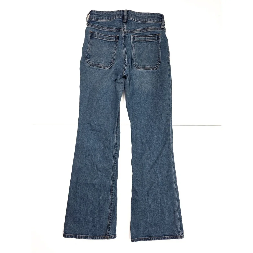 GAP Kids 70's Flare‎ High Rise Stretch Blue Denim Wide Leg Jeans Girl's Size 12
